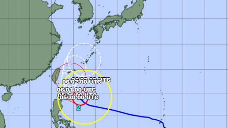 Puissant typhon pour s&rsquo;approcher de la préfecture d&rsquo;Okinawa au Japon.  plus tard cette semaine