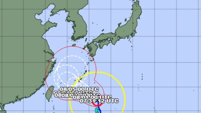 Un grand typhon s&rsquo;approchera du sud du Japon jusqu&rsquo;au 2 août