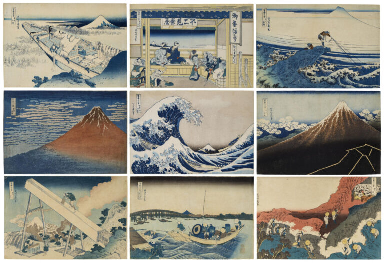 La rare collection du mont Fuji de Hokusai s'est vendue 3,6 millions de dollars.  aux enchères à New York