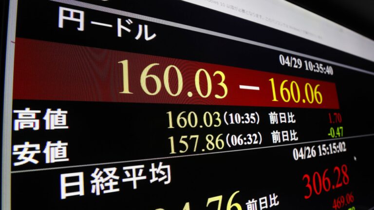 Le yen chute brièvement au niveau de 160 par rapport au dollar dans des échanges très volatils
