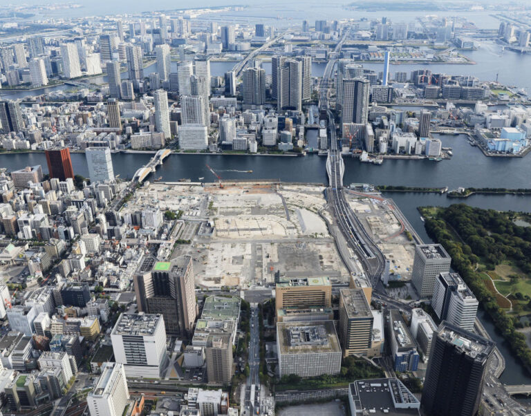 Un stade envisagé dans le cadre du réaménagement du site du marché aux poissons de Tsukiji, d'une valeur de 6 milliards de dollars