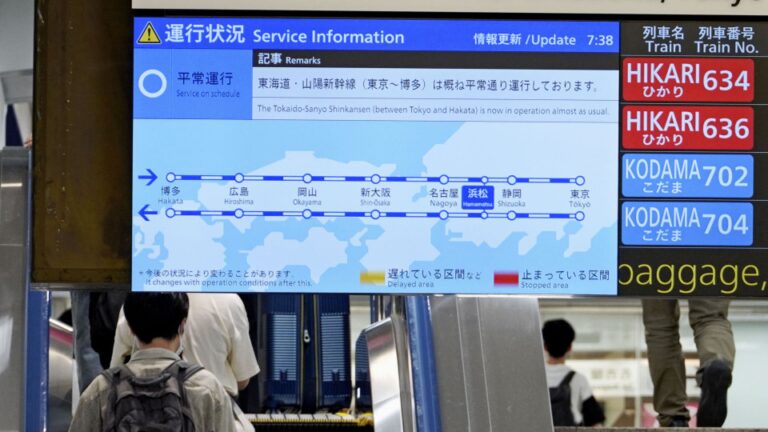 Reprise du service de train à grande vitesse Tokyo-Osaka après une interruption d'une journée