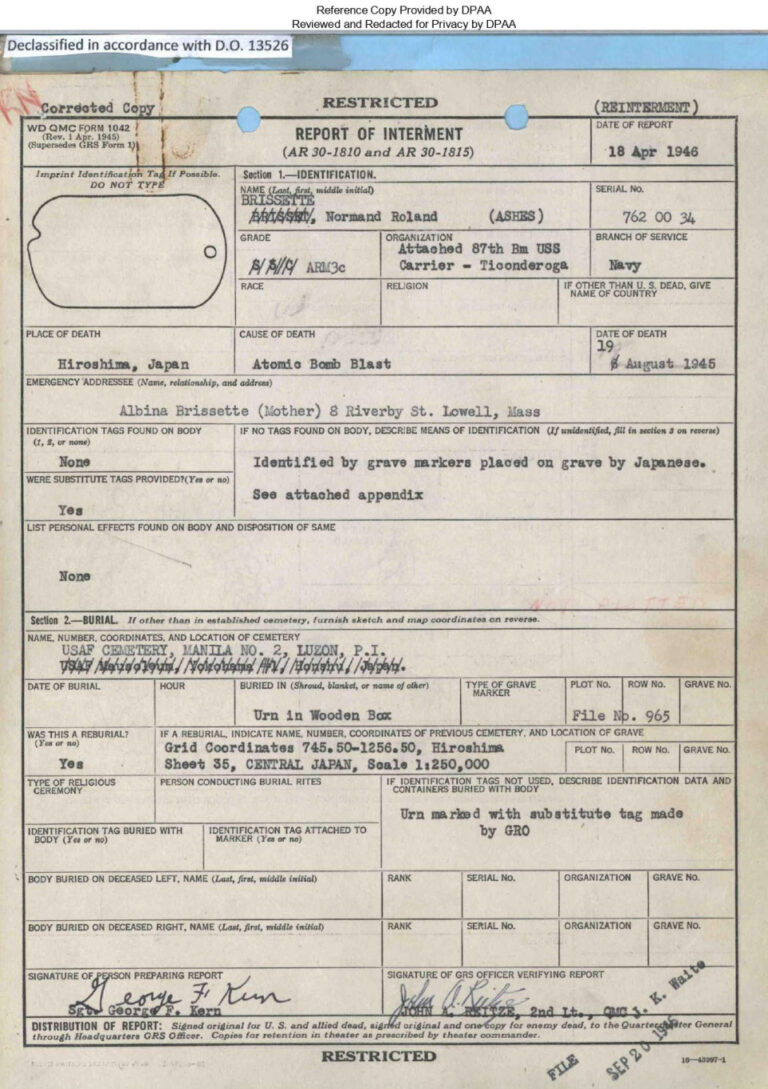Des documents américains révèlent des détails sur les soldats tués lors de l'explosion de la bombe atomique à Hiroshima