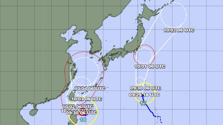 Le Japon se prépare au typhon Jebi à l'est et au typhon Krathon au sud