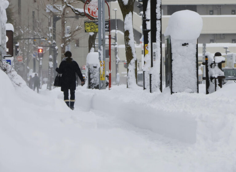 Certains trains à puces du Japon fonctionnant à des vitesses réduites en raison de la neige