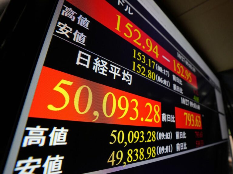 Le Nikkei dépasse les 50 000 pour la première fois après la fin des principaux indices américains à des niveaux record