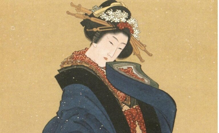 La peinture de Hokusai représentant une femme se vend pour un montant record de 621 millions. yens aux enchères