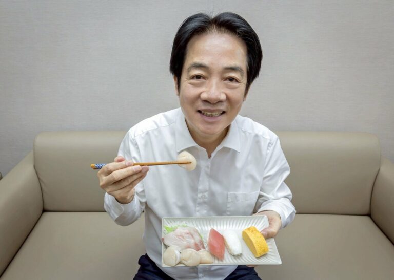 Lai de Taïwan montre son soutien au Japon avec un article sur les sushis sous la pression de la Chine