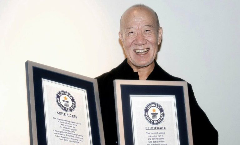 Le compositeur japonais de films Ghibli, Joe Hisaishi, reconnu pour 3 records Guinness