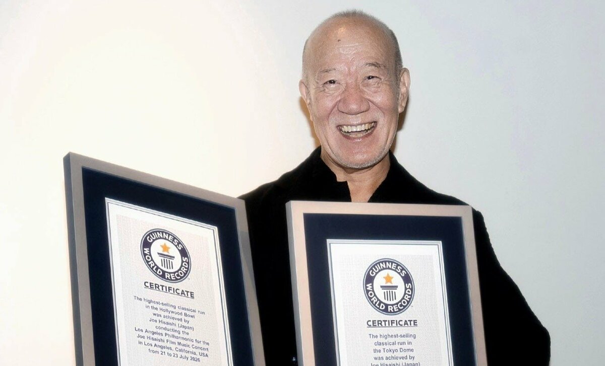 Le compositeur japonais de films Ghibli, Joe Hisaishi, reconnu pour 3 records Guinness
